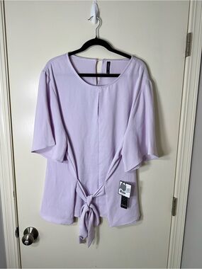 NWT Light Purple Tie-Front Blouse Plus Size 3X